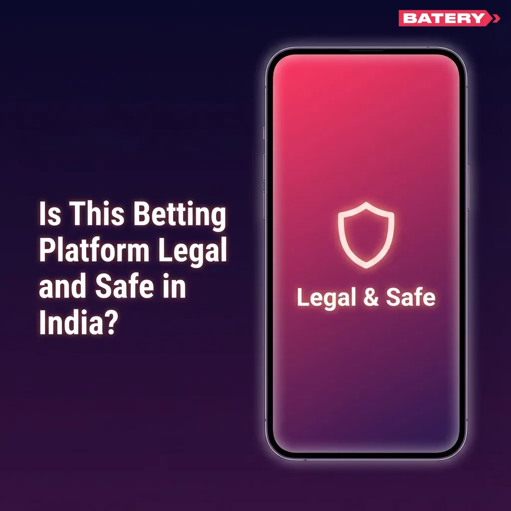 Illustration of a legal and safe online betting platform in India, highlighting licensing, security, and responsible gaming tools
