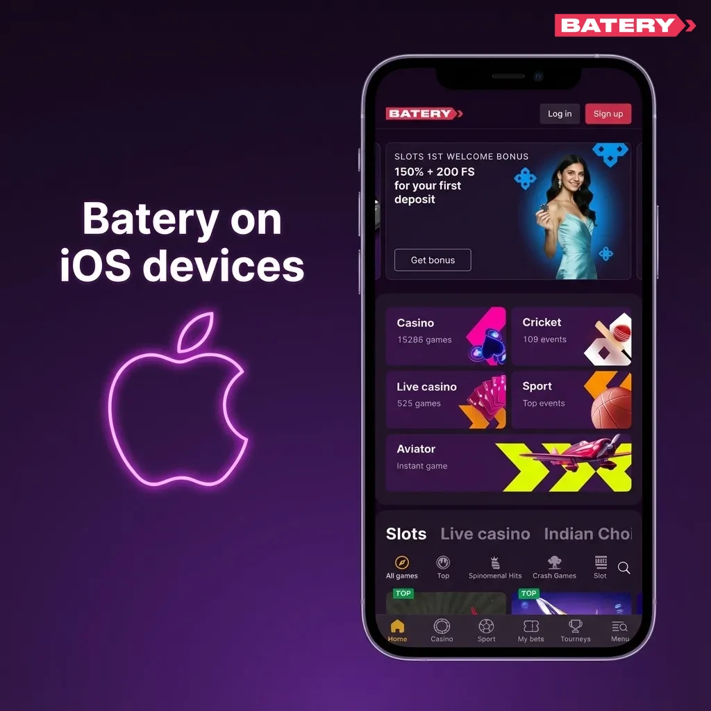 iPhone screen showing Safari “Add to Home Screen” steps for adding the Batery betting site shortcut as an app-like icon