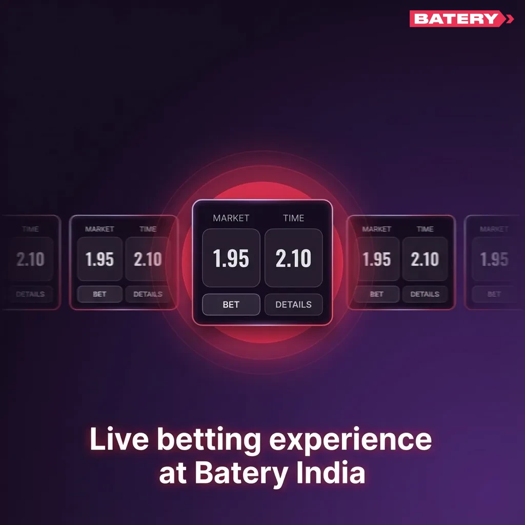 Fan using Batery India app for live in‑play betting with dynamic odds on cricket, football, tennis, and basketball