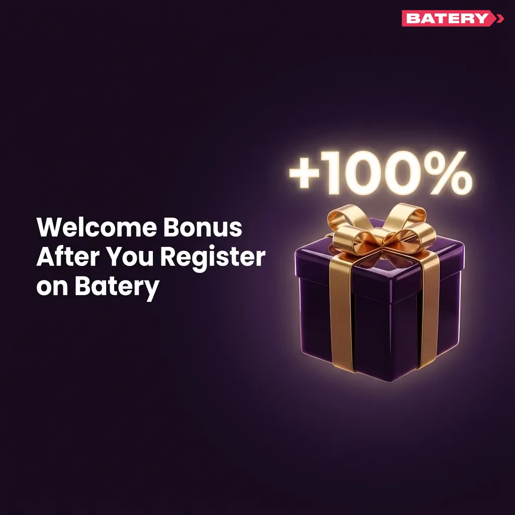 Batery welcome bonus banner showing 500% up to 150,000 INR and 430 free spins after registration and first deposit